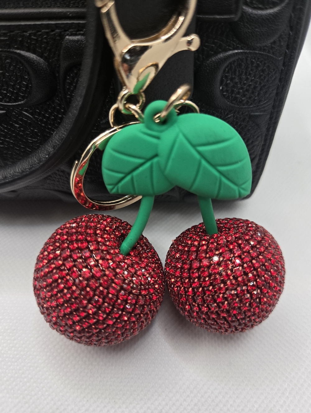 Cherry Rhinestone Bag Charm